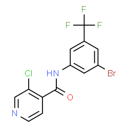 ChemSpider 2D Image | N-[3-Bromo-5-(trifluoromethyl)phenyl]-3-chloroisonicotinamide | C13H7BrClF3N2O