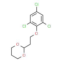 ChemSpider 2D Image | 2-[2-(2,4,6-Trichlorophenoxy)ethyl]-1,3-dioxane | C12H13Cl3O3