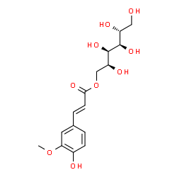 ChemSpider 2D Image | 1-O-[(2E)-3-(4-Hydroxy-3-methoxyphenyl)-2-propenoyl]-D-glucitol | C16H22O9
