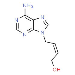 ChemSpider 2D Image | (2Z)-4-(6-Amino-9H-purin-9-yl)-2-buten-1-ol | C9H11N5O