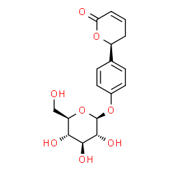 ChemSpider 2D Image | 4-[(2S)-6-Oxo-3,6-dihydro-2H-pyran-2-yl]phenyl beta-D-glucopyranoside | C17H20O8