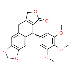 ChemSpider 2D Image | (5R)-5-(3,4,5-Trimethoxyphenyl)-5,9-dihydrofuro[3',4':6,7]naphtho[2,3-d][1,3]dioxol-6(8H)-one | C22H20O7