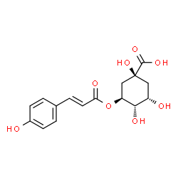 ChemSpider 2D Image | (1S,3S,4S,5S)-1,3,4-Trihydroxy-5-{[(2E)-3-(4-hydroxyphenyl)-2-propenoyl]oxy}cyclohexanecarboxylic acid | C16H18O8