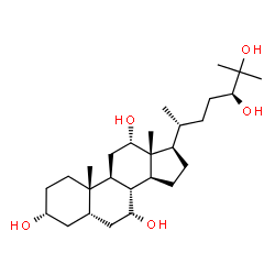 ChemSpider 2D Image | (3alpha,5beta,7alpha,12alpha,24S)-Cholestane-3,7,12,24,25-pentol | C27H48O5