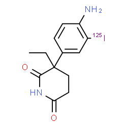 ChemSpider 2D Image | 3-[4-Amino-3-(~125~I)iodophenyl]-3-ethyl-2,6-piperidinedione | C13H15125IN2O2