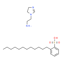 ChemSpider 2D Image | 2-Dodecylbenzenesulfonic acid - 2-(4,5-dihydro-1H-imidazol-1-yl)ethanamine (1:1) | C23H41N3O3S