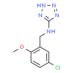 ChemSpider 2D Image | N-(5-Chloro-2-methoxybenzyl)-2H-tetrazol-5-amine | C9H10ClN5O