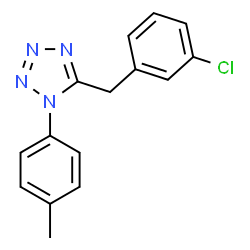 ChemSpider 2D Image | 5-(3-Chlorobenzyl)-1-(4-methylphenyl)-1H-tetrazole | C15H13ClN4