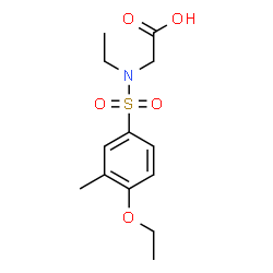 ChemSpider 2D Image | N-[(4-Ethoxy-3-methylphenyl)sulfonyl]-N-ethylglycine | C13H19NO5S