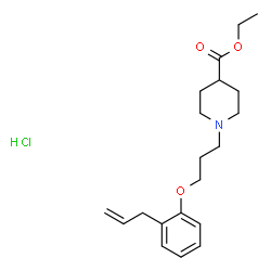 ChemSpider 2D Image | Ethyl 1-[3-(2-allylphenoxy)propyl]-4-piperidinecarboxylate hydrochloride (1:1) | C20H30ClNO3