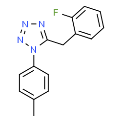 ChemSpider 2D Image | 5-(2-Fluorobenzyl)-1-(4-methylphenyl)-1H-tetrazole | C15H13FN4