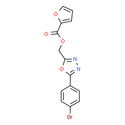 ChemSpider 2D Image | [5-(4-Bromophenyl)-1,3,4-oxadiazol-2-yl]methyl 2-furoate | C14H9BrN2O4