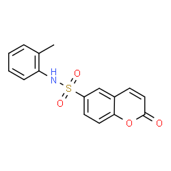ChemSpider 2D Image | N-(2-Methylphenyl)-2-oxo-2H-chromene-6-sulfonamide | C16H13NO4S