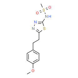 ChemSpider 2D Image | N-{5-[2-(4-Methoxyphenyl)ethyl]-1,3,4-thiadiazol-2-yl}methanesulfonamide | C12H15N3O3S2