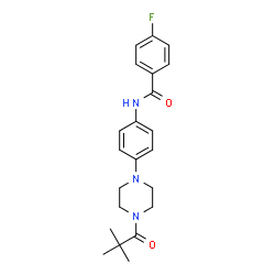 ChemSpider 2D Image | N-{4-[4-(2,2-Dimethylpropanoyl)-1-piperazinyl]phenyl}-4-fluorobenzamide | C22H26FN3O2