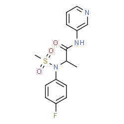ChemSpider 2D Image | N~2~-(4-Fluorophenyl)-N~2~-(methylsulfonyl)-N-3-pyridinylalaninamide | C15H16FN3O3S