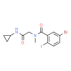 ChemSpider 2D Image | 5-Bromo-N-[2-(cyclopropylamino)-2-oxoethyl]-2-iodo-N-methylbenzamide | C13H14BrIN2O2