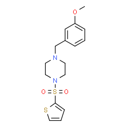 ChemSpider 2D Image | 1-(3-Methoxybenzyl)-4-(2-thienylsulfonyl)piperazine | C16H20N2O3S2