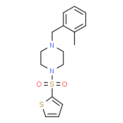 ChemSpider 2D Image | 1-(2-Methylbenzyl)-4-(2-thienylsulfonyl)piperazine | C16H20N2O2S2