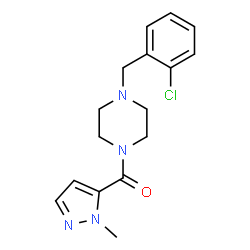 ChemSpider 2D Image | [4-(2-Chlorobenzyl)-1-piperazinyl](1-methyl-1H-pyrazol-5-yl)methanone | C16H19ClN4O