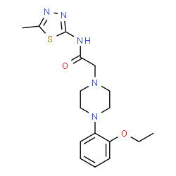 ChemSpider 2D Image | 2-[4-(2-Ethoxyphenyl)-1-piperazinyl]-N-(5-methyl-1,3,4-thiadiazol-2-yl)acetamide | C17H23N5O2S