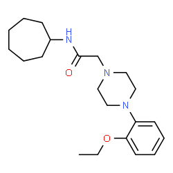 ChemSpider 2D Image | N-Cycloheptyl-2-[4-(2-ethoxyphenyl)-1-piperazinyl]acetamide | C21H33N3O2