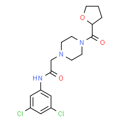 ChemSpider 2D Image | N-(3,5-Dichlorophenyl)-2-[4-(tetrahydro-2-furanylcarbonyl)-1-piperazinyl]acetamide | C17H21Cl2N3O3