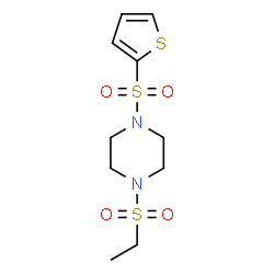 ChemSpider 2D Image | 1-(Ethylsulfonyl)-4-(2-thienylsulfonyl)piperazine | C10H16N2O4S3