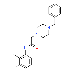 ChemSpider 2D Image | 2-(4-Benzyl-1-piperazinyl)-N-(3-chloro-2-methylphenyl)acetamide | C20H24ClN3O