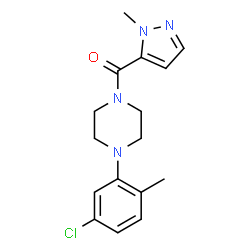 ChemSpider 2D Image | [4-(5-Chloro-2-methylphenyl)-1-piperazinyl](1-methyl-1H-pyrazol-5-yl)methanone | C16H19ClN4O