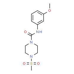 ChemSpider 2D Image | N-(3-Methoxyphenyl)-4-(methylsulfonyl)-1-piperazinecarboxamide | C13H19N3O4S