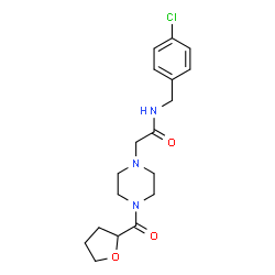 ChemSpider 2D Image | N-(4-Chlorobenzyl)-2-[4-(tetrahydro-2-furanylcarbonyl)-1-piperazinyl]acetamide | C18H24ClN3O3