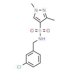 ChemSpider 2D Image | N-(3-Chlorobenzyl)-1,3-dimethyl-1H-pyrazole-4-sulfonamide | C12H14ClN3O2S