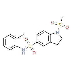 ChemSpider 2D Image | N-(2-Methylphenyl)-1-(methylsulfonyl)-5-indolinesulfonamide | C16H18N2O4S2