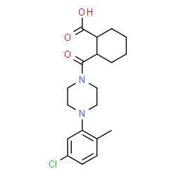 ChemSpider 2D Image | 2-{[4-(5-Chloro-2-methylphenyl)-1-piperazinyl]carbonyl}cyclohexanecarboxylic acid | C19H25ClN2O3
