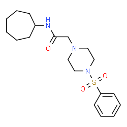 ChemSpider 2D Image | N-Cycloheptyl-2-[4-(phenylsulfonyl)-1-piperazinyl]acetamide | C19H29N3O3S