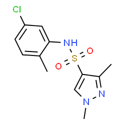 ChemSpider 2D Image | N-(5-Chloro-2-methylphenyl)-1,3-dimethyl-1H-pyrazole-4-sulfonamide | C12H14ClN3O2S