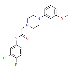 ChemSpider 2D Image | N-(3-Chloro-4-fluorophenyl)-2-[4-(3-methoxyphenyl)-1-piperazinyl]acetamide | C19H21ClFN3O2