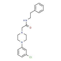 ChemSpider 2D Image | 2-[4-(3-Chlorophenyl)-1-piperazinyl]-N-(2-phenylethyl)acetamide | C20H24ClN3O