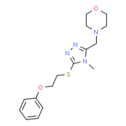 ChemSpider 2D Image | 4-({4-Methyl-5-[(2-phenoxyethyl)sulfanyl]-4H-1,2,4-triazol-3-yl}methyl)morpholine | C16H22N4O2S