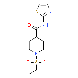 ChemSpider 2D Image | 1-(Ethylsulfonyl)-N-(1,3-thiazol-2-yl)-4-piperidinecarboxamide | C11H17N3O3S2