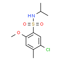 ChemSpider 2D Image | 5-Chloro-N-isopropyl-2-methoxy-4-methylbenzenesulfonamide | C11H16ClNO3S