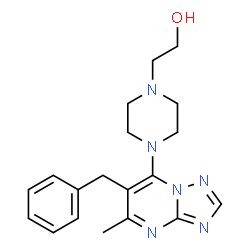 ChemSpider 2D Image | 2-[4-(6-Benzyl-5-methyl[1,2,4]triazolo[1,5-a]pyrimidin-7-yl)-1-piperazinyl]ethanol | C19H24N6O