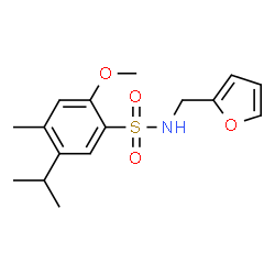 ChemSpider 2D Image | N-(2-Furylmethyl)-5-isopropyl-2-methoxy-4-methylbenzenesulfonamide | C16H21NO4S