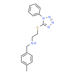 ChemSpider 2D Image | N-(4-Methylbenzyl)-2-[(1-phenyl-1H-tetrazol-5-yl)sulfanyl]ethanamine | C17H19N5S