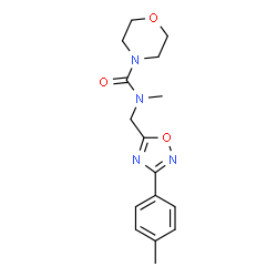 ChemSpider 2D Image | N-Methyl-N-{[3-(4-methylphenyl)-1,2,4-oxadiazol-5-yl]methyl}-4-morpholinecarboxamide | C16H20N4O3