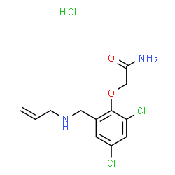 ChemSpider 2D Image | 2-{2-[(Allylamino)methyl]-4,6-dichlorophenoxy}acetamide hydrochloride (1:1) | C12H15Cl3N2O2