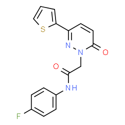 ChemSpider 2D Image | N-(4-Fluorophenyl)-2-[6-oxo-3-(2-thienyl)-1(6H)-pyridazinyl]acetamide | C16H12FN3O2S