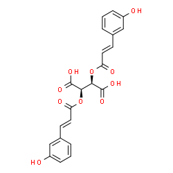 ChemSpider 2D Image | (2R,3R)-2,3-Bis{[(2E)-3-(3-hydroxyphenyl)-2-propenoyl]oxy}succinic acid | C22H18O10