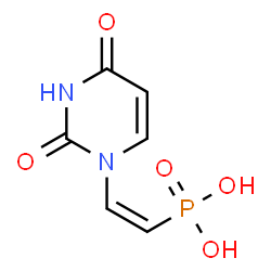 ChemSpider 2D Image | [(Z)-2-(2,4-Dioxo-3,4-dihydro-1(2H)-pyrimidinyl)vinyl]phosphonic acid | C6H7N2O5P